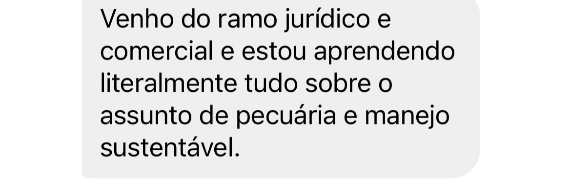 Aluno relata aprendizado sobre pecuária e manejo sustentável